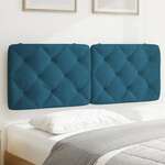 Jastuk za uzglavlje plavi 120 cm baršunasti