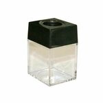 Kutija za ručne spajalice (magnetna) - PVC prozirna s crnim poklopcem