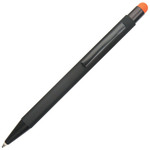 Olovka kemijska metalna gumirana+touch pen YFA2665B Oslo crno/narančasta