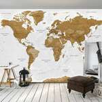 Samoljepljiva foto tapeta - World Map: White Oceans 441x315