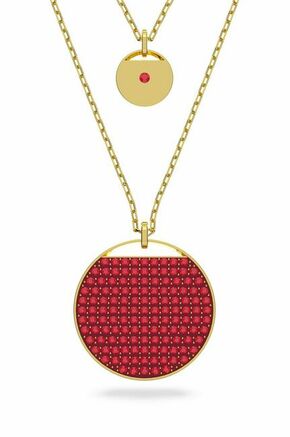 Ogrlica Swarovski - crvena. Ogrlica iz kolekcije Swarovski. Model s ukrasnim privjeskom izrađen od metala.