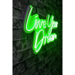 Ukrasna plastična LED rasvjeta, Live Your Dream - Green