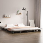 vidaXL Krevet od paleta sivi 120 x 200 cm od masivne borovine