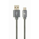 GEMBIRD Kabel USB 2.0 AM na Type-C kabel (AM/CM), 1m, metalik spirala, siva, blister, PREMIUM KVALITETA