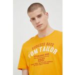 Pamučna majica Tom Tailor boja: narančasta, s tiskom - narančasta. Lagana majica kratkih rukava iz kolekcije Tom Tailor. Model izrađen od elastične pletenine. Prozračni, tanki materijal.