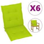 vidaXL Jastuci za vrtne stolice 6 kom jarko zeleni 100 x 50 x 3 cm