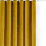 Senf žuta zavjesa za djelomično zamračenje od samta 140x300 cm Velto – Filumi