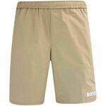 Muške kratke hlače BOSS x Matteo Berrettini Stretch-Poplin Shorts with Contrast Logo - medium beige