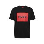 HUGO Majica 'Dulive' svijetlocrvena / crna