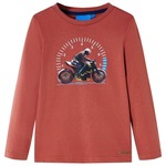 vidaXL Dječja majica dugih rukava s uzorkom motocikla boja kane 92