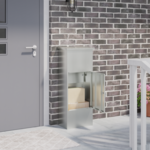 vidaXL Sandučić za pakete Crna 44.5 x 29 x 110.5 cm Pocinčani čelik
