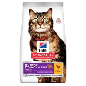 Hill's Science Plan Adult Sensitive Stomach &amp; Skin suha hrana za mačke 300 g