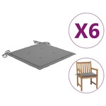 vidaXL Jastuci za vrtne stolice 6 kom sivi 50 x 50 x 4 cm od tkanine