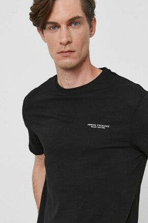 Pamučna majica Armani Exchange boja: crna - crna. Majica iz kolekcije Armani Exchange. Model izrađen od tanke