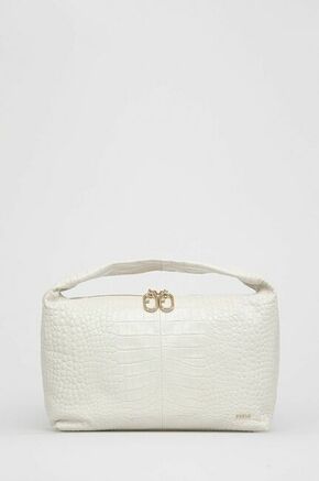 Kožna torba Furla boja: bijela - bijela. Velika torba iz kolekcije Furla. Model na kopčanje
