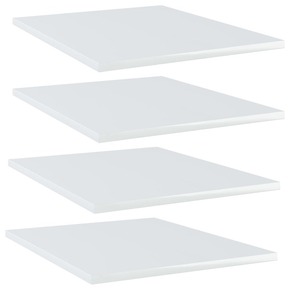Police za knjige 4 kom visoki sjaj bijele 40x50x1 5 cm iverica