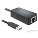 Delock 62121 USB adapter 3.0-Gigabit LAN 10/100/1000 Mb/s, CD, crni