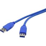 Renkforce USB kabel USB 3.2 gen. 1 (USB 3.0) USB-A utikač, USB-A utikač 1.80 m plava boja pozlaćeni kontakti