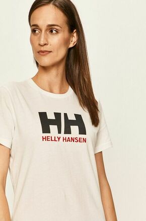 Pamučna majica Helly Hansen boja: bijela - bijela. Majica iz kolekcije Helly Hansen. Model izrađen od tanke