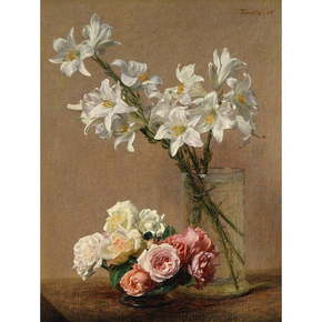 Reprodukcija slike Henri Fantin-Latour - Roses and Lilies