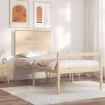 Okvir kreveta s uzglavljem 90 x 200 cm od masivnog drva
