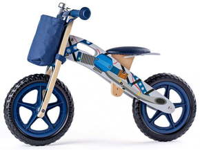 Plavi drveni bicikl bez pedala - Woodyland