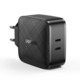 Ugreen zidni punjač 2x USB Type-C 66W Power Delivery 3.0 Quick Charge 4.0+ (CD216): crni