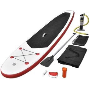 vidaXL Stand Up Paddle Board Set SUP Daska na Napuhavanje Crveno-Bijela