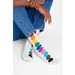 Čarape Happy Socks za muškarce, boja: bijela - bijela. Visoke čarape iz kolekcije Happy Socks. Model izrađen od s uzorkom materijala.
