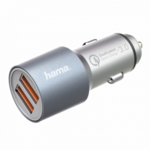 Hama 2xUSB Qualcomm Quick Charge 3.0 auto punjač, srebrni