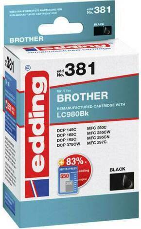 Edding patrona tinte kompatibilan pojedinačno crn EDD-381 Brother LC980 black - REMAN - 18-381