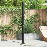 Vanjski solarni tuš Crna 217 cm PVC i aluminij - 15 cm gornji tuš s slavinom i ručnom glavom