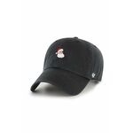 Pamučna kapa 47brand boja: crna, s aplikacijom - crna. Kapa s šiltom u stilu baseball iz kolekcije 47brand. Model izrađen od glatke tkanine s umecima.