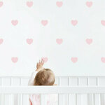 Tekstilne samoljepljive zidne naljepnice - Ružičasta srca