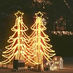 vidaXL LED sklopiva figura božićno drvce 2 kom topla bijela 87x87x93cm