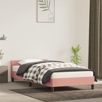 Okvir za krevet s uzglavljem ružičasti 90x200 cm baršunasti