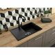 Granite sink with 1-bowl faucet with drainer