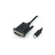 Roline USB-C - DVI kabel, M/M, 1.0m, crni 11.04.5830-10