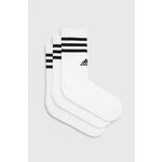 Čarape adidas 3-pack boja: bijela - bijela. Visoke čarape iz kolekcije adidas. Model izrađen od elastičnog materijala. U setu tri para.