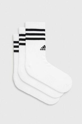 Čarape adidas 3-pack boja: bijela - bijela. Visoke čarape iz kolekcije adidas. Model izrađen od elastičnog materijala. U setu tri para.
