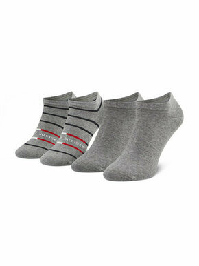 Set od 2 para muških čarapa Tommy Hilfiger 100002211 Mid Grey Melange 004