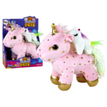 Unicorn Plush Sleeping Animal Lullaby Pink With Stars Set