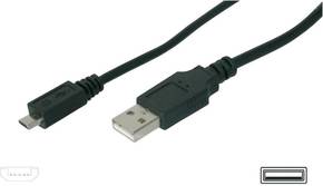 Digitus USB 2.0 priključni kabel [1x muški konektor USB 2.0 tipa a - 1x muški konektor USB 2.0 tipa micro-B] 1.00 m crna Digitus USB kabel USB 2.0 USB-A utikač
