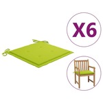 vidaXL Jastuci za vrtne stolice 6 kom jarko zeleni 50x50x4 cm tkanina
