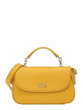 Torba Calvin Klein boja: zlatna - zlatna. Mala torbica iz kolekcije Calvin Klein. na kopčanje model izrađen od ekološke kože.