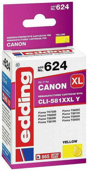 Edding uložak za pisač EDD-624 zamjenjuje Canon CLI-581XXLY - žuti - sadržaj: 10