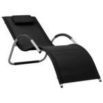 Ležaljka za sunčanje od tekstilena crno-siva