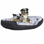 vidaXL Dvostrani perivi jastuk za pse sivo-crni 150 x 120 x 25 cm