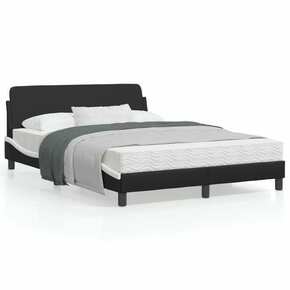 VidaXL Okvir kreveta s uzglavljem crno-bijeli 140x190 cm umjetna koža