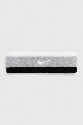 Traka za glavu Nike boja: siva - siva. Traka za glavu iz kolekcije Nike. izrađen od elastičnog materijala ugodnog za kožu.